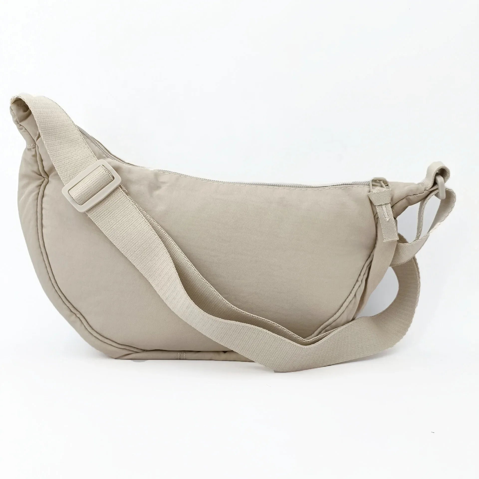 Nylon Hobo Crossbody Bag - Half Moon Shoulder Bag for Women