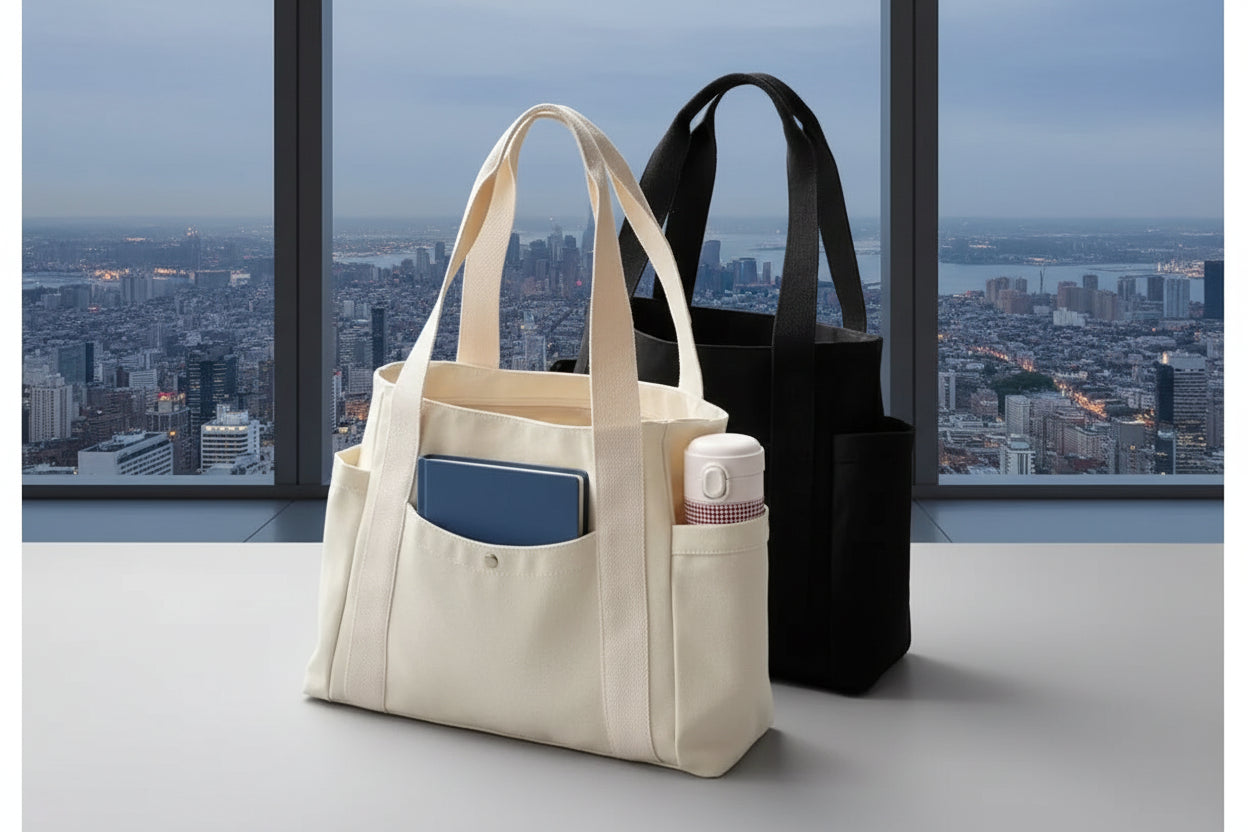 Large Capacity Canvas Tote Bag - Work, College & Everyday Shoulder Bag