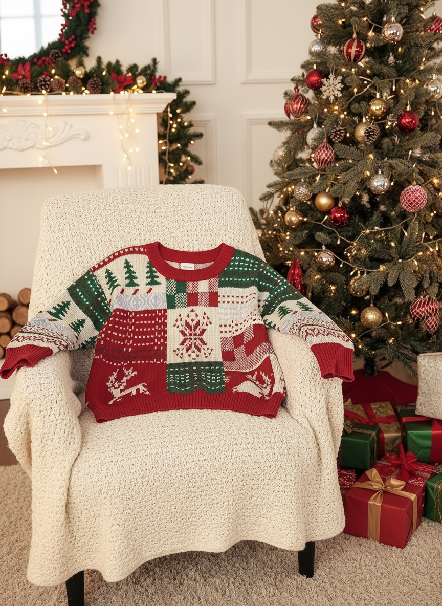 Christmas sweater with holiday decor