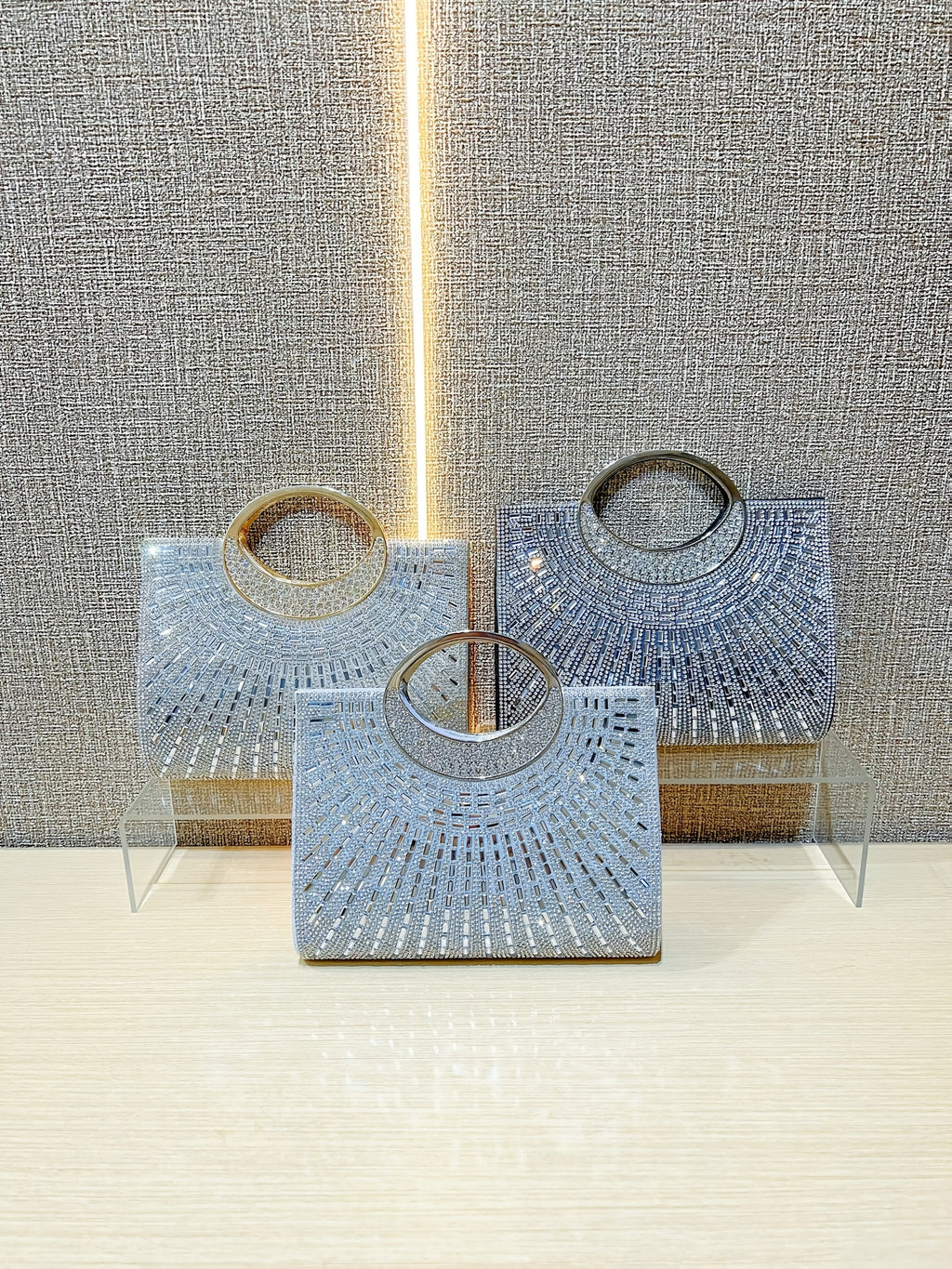 Golden Rhinestone Evening Clutch - Sparkly Glitter Party Purse for Weddings