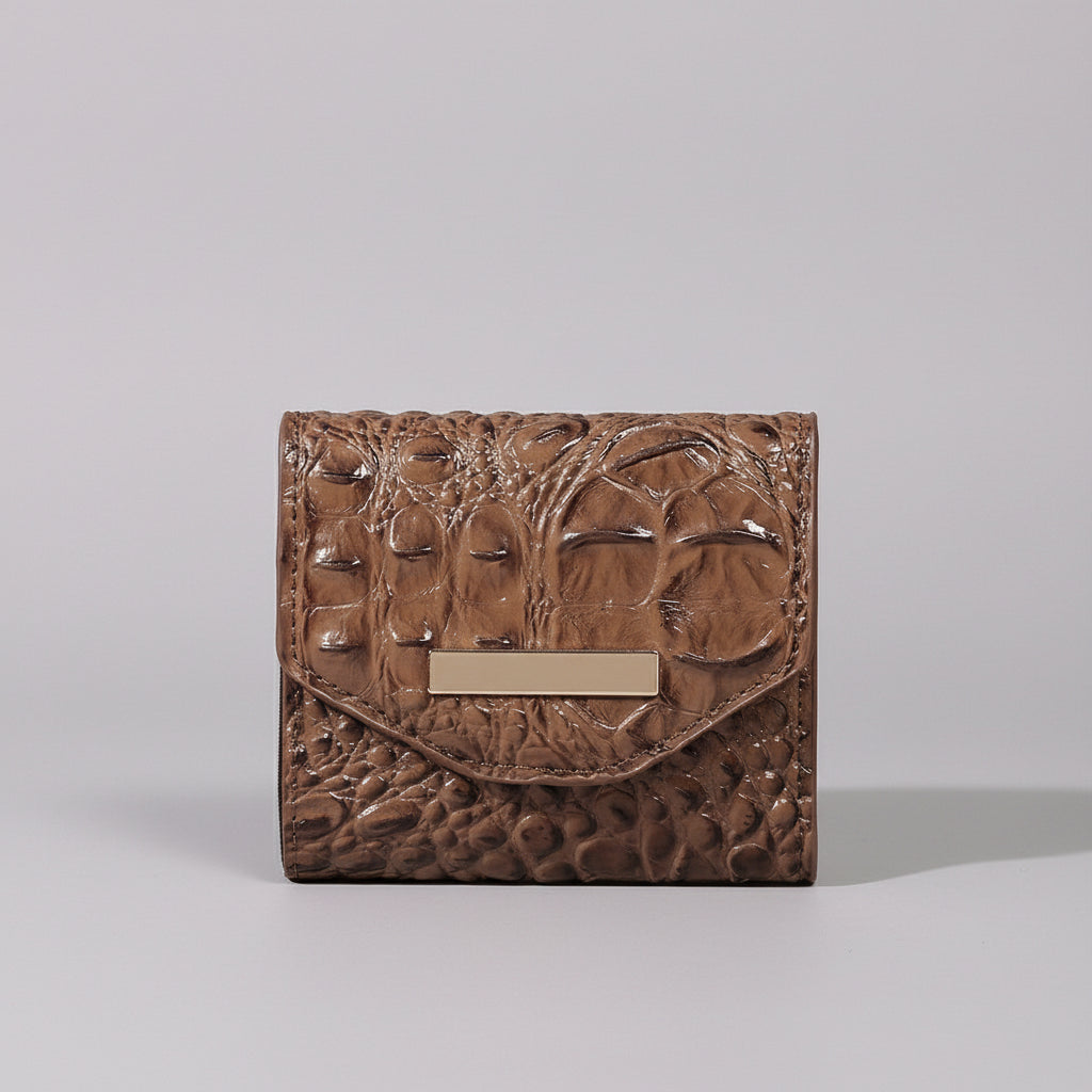 Crocodile Pattern Trifold Wallet Bag- Mini Vintage Credit Card Holder & Coin Purse