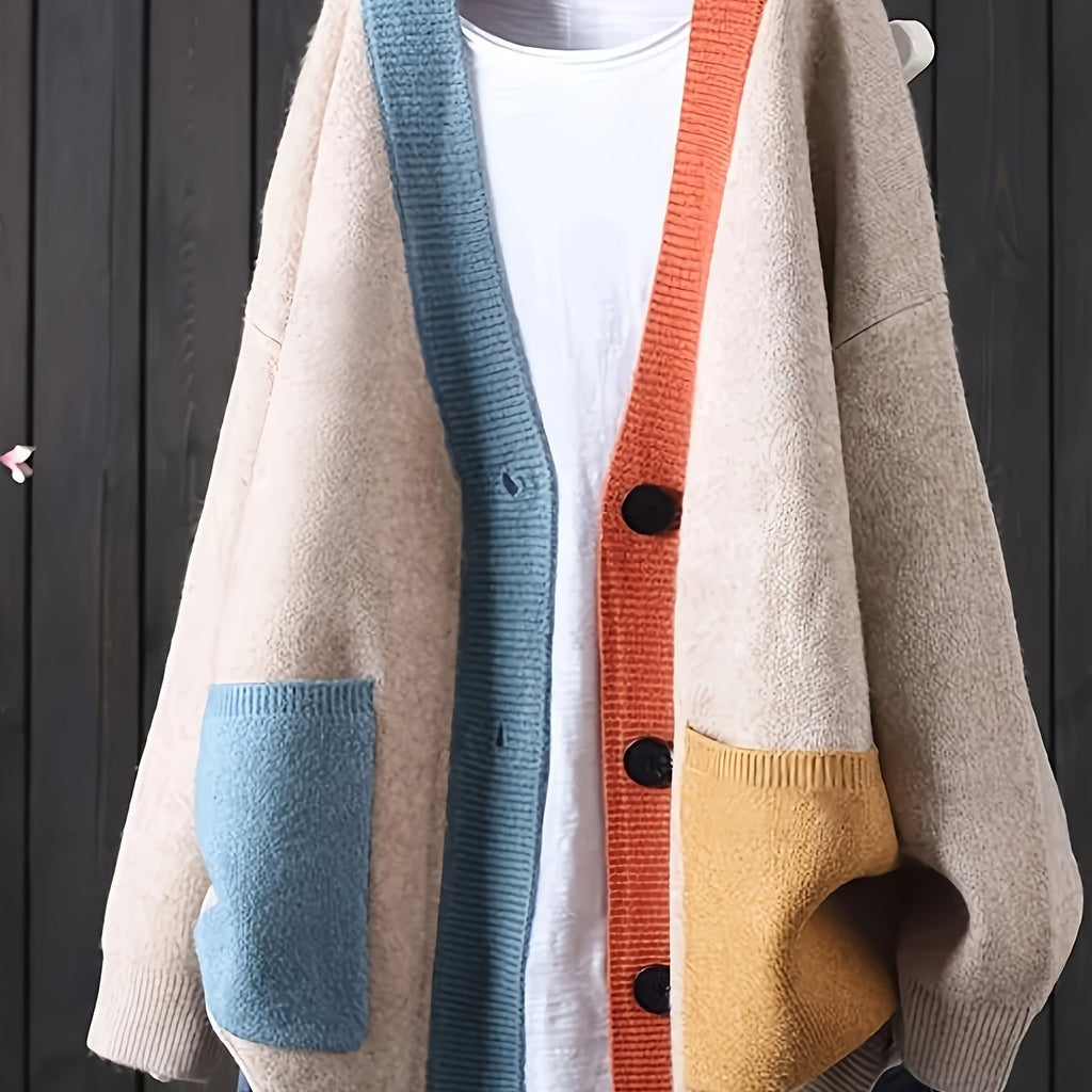 Plus Size Oversized Cardigan - Elegant Button-Front Sweater Coat for Fall & Winter