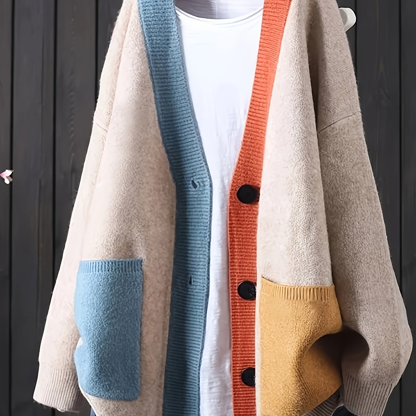 Plus Size Oversized Cardigan - Elegant Button-Front Sweater Coat for Fall & Winter
