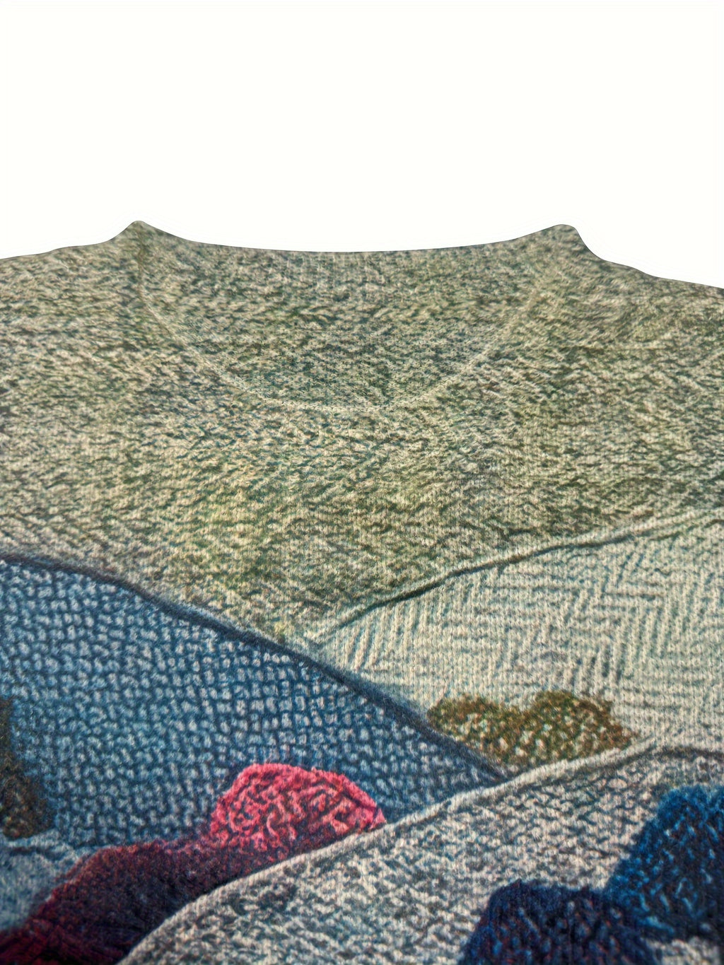 Close-up of a knitted fabric with a textured pattern