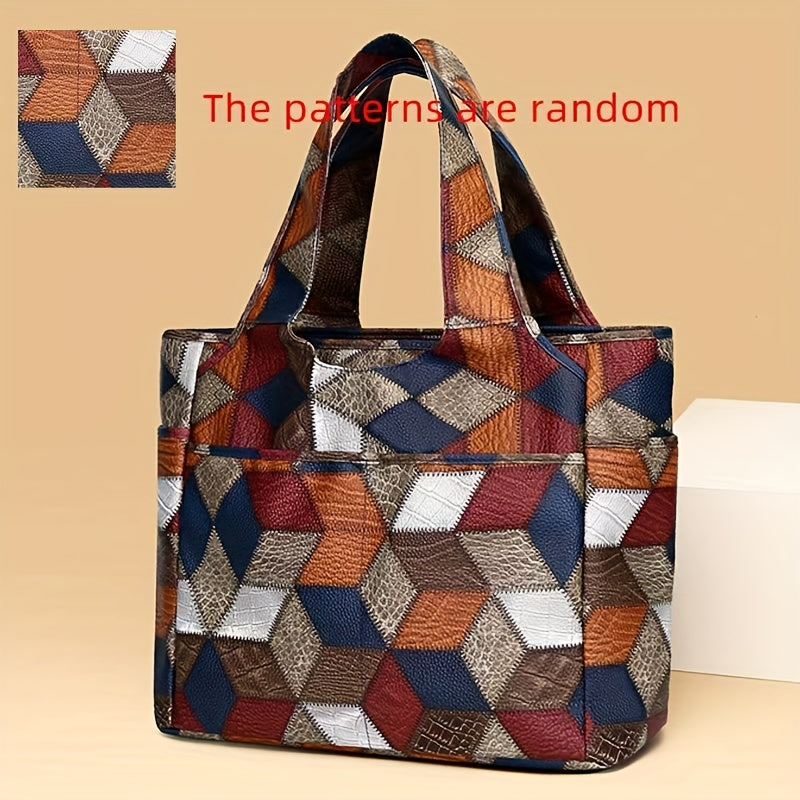 Women's Plaid Tote Bag - Large Capacity Shoulder Handbag