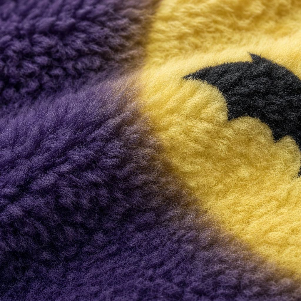 Halloween Moon Sherpa Blanket — Full Moon Bats & Jack-O’-Lanterns Fleece Throw
