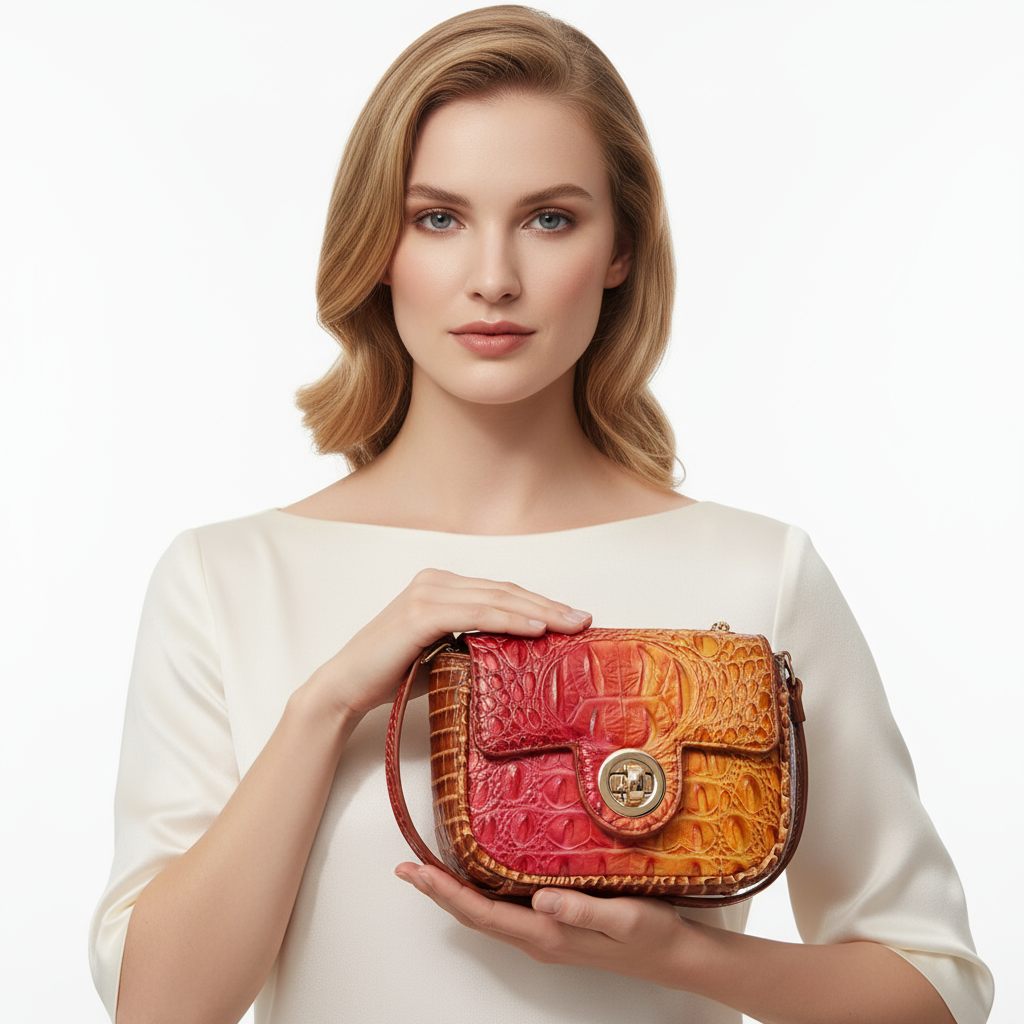Model closeup with handbag 