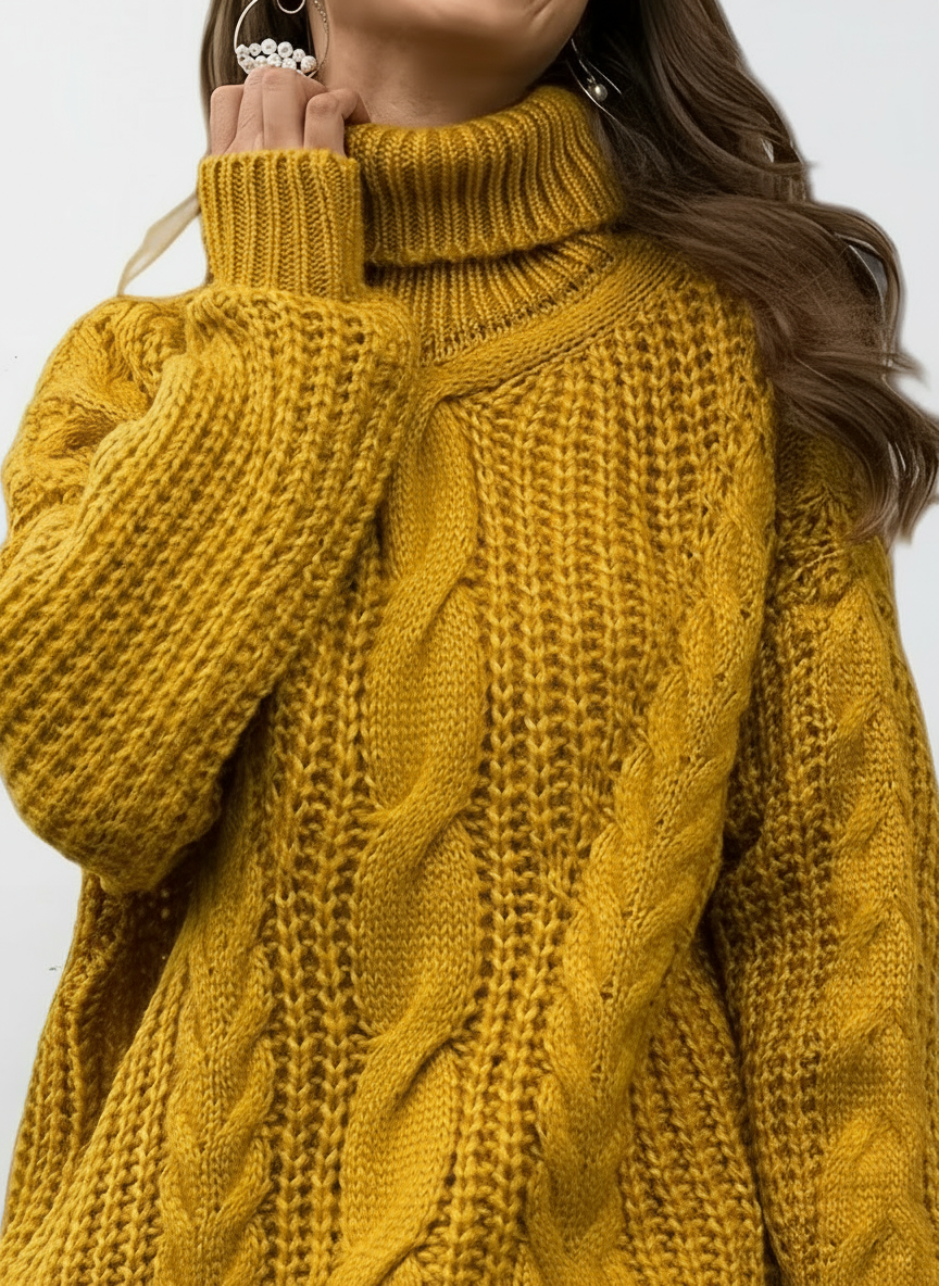 Detail cable knit sweater 