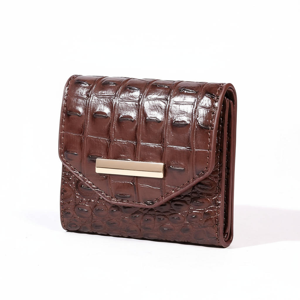 Brown wallet detail