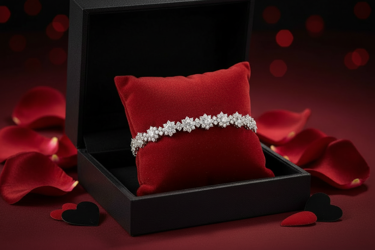 Valentine's Day Gift Banner Moissanite Tennis Bracelet